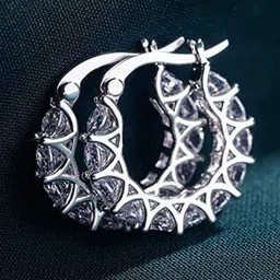 Designs & You Silver Plated American Diamond Contemporary Chandbalis-25