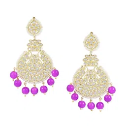I Jewels Gold-Plated Contemporary Chandbali Earrings-picture-47