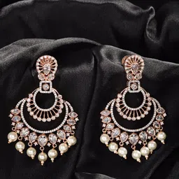 Saraf RS Jewellery White Contemporary Chandbalis Earrings-25