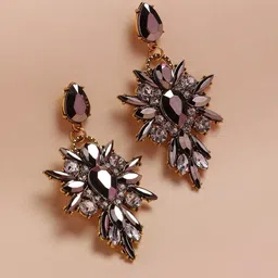 DressBerry Silver-Toned Gold-Plated Drop Earrings-image-95
