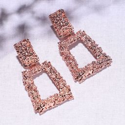 DressBerry Rose Gold Plated Studded Drop Earrings-image-70