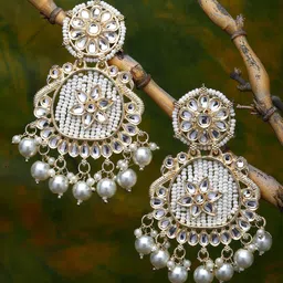 ZENEME White Peacock Shaped Drop Earrings-60