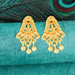 Vighnaharta Gold-Plated Drop Earrings-50