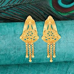 Vighnaharta Gold-Plated Drop Earrings-image-50