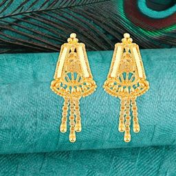 Vighnaharta Gold-Plated Drop Earrings-image-51