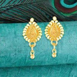 Vighnaharta Gold-Plated Drop Earrings-44