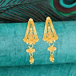 Vighnaharta Gold-Plated Drop Earrings-24