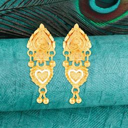 Vighnaharta Gold-Plated Drop Earrings-image-52