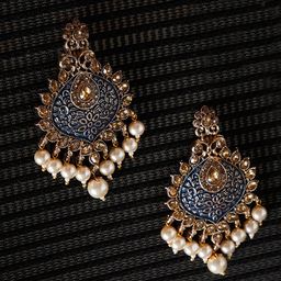PANASH Gold-Plated Floral Drop Earrings-9