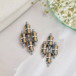 Voylla Silver-Plated Drop Earrings-78