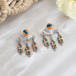 Voylla Silver-Plated Drop Earrings-55