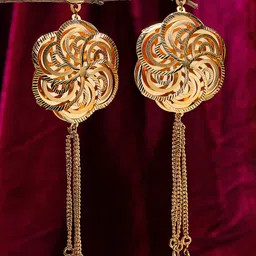ZENEME Gold-Plated Floral Drop Earrings-picture-53