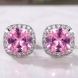 Jewels Galaxy Silver Plated Square American Diamond Studs Earrings-34