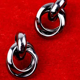 VAGHBHATT Silver-Plated Geometric Drop Earrings-82