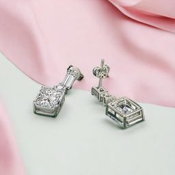 Designs & You Silver Plated Stone Studded Geometric Drop Earrings-26