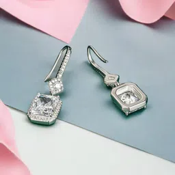 Designs & You Silver-Plated Geometric Drop Earrings-6