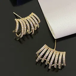 Krelin Gold-Plated Stone-Studded Stud Earrings-image-63