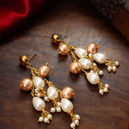 aadita Silver Artificial Stones Drop Earrings-37