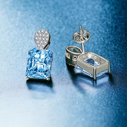 Designs & You Silver Plated Cubic Zirconia Geometric Stud Earrings-46