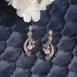 ZENEME Pink Quirky Drop Earrings-image-8