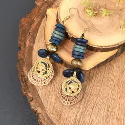 AAKRITI ART CREATIONS Gold-Plated Comtemporary Drop Earrings-28