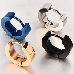 MEENAZ Men Set Of 4 Silver-Plated Circular Hoop Earrings-10
