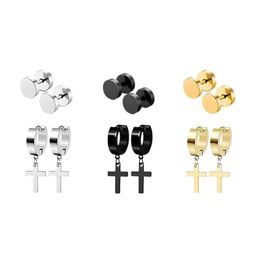 KARISHMA KREATIONS Men Set Of 6 Stainless Steel Contemporary Studs and Drop Earrings-74