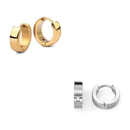 KARISHMA KREATIONS Men Set Of 2 Contemporary Hoop Earrings-17
