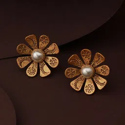 Priyaasi Gold-Plated Contemporary Studs Earrings-image-35
