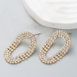 Bellofox Gold Plated Contemporary Stone Studded Drop Earrings-10