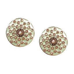 ODETTE Green Contemporary Studs Earrings-55