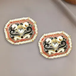 OOMPH Contemporary Meenakari Enamel Stud Earrings-29