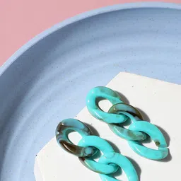 SOHI Women Green Contemporary Studs Earrings-4