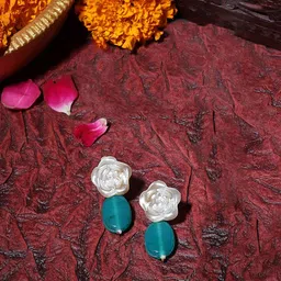 DUGRISTYLE Gold-Plated Pearls Beaded Contemporary Drop Earrings-49