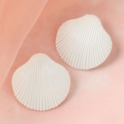 SOHI Women White Sea Shell Studs Earrings-picture-47