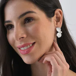 SOHI White Contemporary Studs Earrings-31