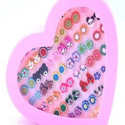 CHOCOZONE Set Of 36 Pink & Orange Contemporary Studs Earrings-20