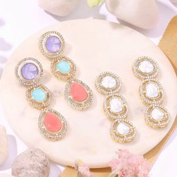 Zaveri Pearls Set of 2 Contemporary Studs Earrings-39