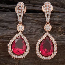 Kushal's Fashion Jewellery Rose-Gold Plated Contemporary Drop Earrings-51