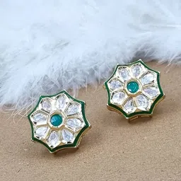 Anouk Green Gold-Plated Contemporary Studs-19