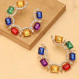 SOHI Gold-Toned & White Gold-Plated Contemporary Studs Earrings-39