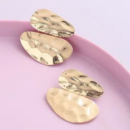 SOHI Gold Plated Contemporary Studs Earrings-21