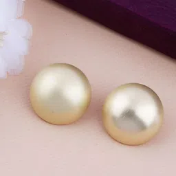 Silver Shine Gold-Toned Contemporary Studs Earrings image 1