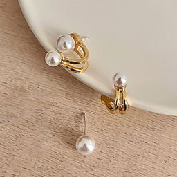 PolluxCraft Gold-Plated Artificial Stone Studded Contemporary Shaped Studs-21