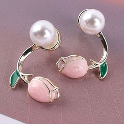 PolluxCraft Gold-Plated Artificial Pearls Contemporary Studs-23