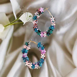 UNIVERSITY TRENDZ Gold-Plated Beaded Classic Drop Earrings-image-84