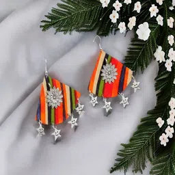 UNIVERSITY TRENDZ Silver-Plated Classic Drop Earrings-image-96