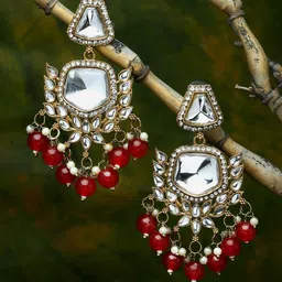 ZENEME Red Classic Drop Earrings-image-42