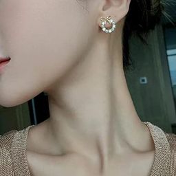styledose Gold-Plated Artificial Stones Studded Circular Studs-18