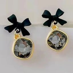 styledose Gold-Plated Artificial Stones Studded Contemporary Drop Earrings-40